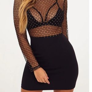 black and gold, mesh top dress.